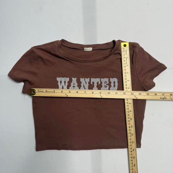 Garage Size Medium Wanted Crop T Shirt - Picture 3 of 3